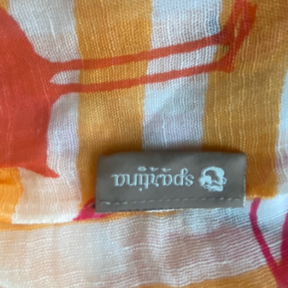 Spartina 449 flamingo floral retreat linen blend scarf shawl colorful summer. - Picture 12 of 14